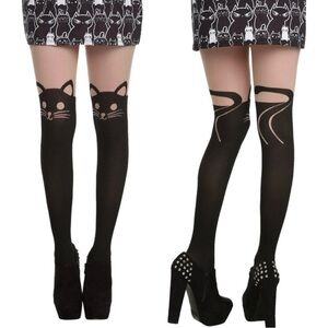 LOVEsick Cat Faux Thigh High Tights